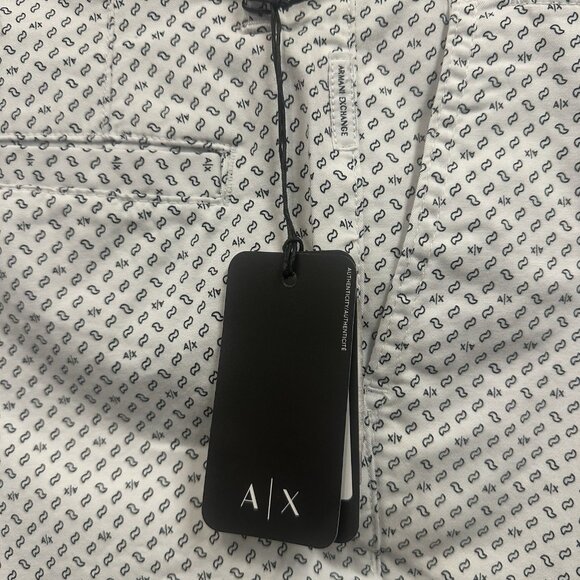 Armani Exchange A|X Men's Size 32 Black Geometric Logo Print 9" Inseam Shorts - Picture 5 of 10